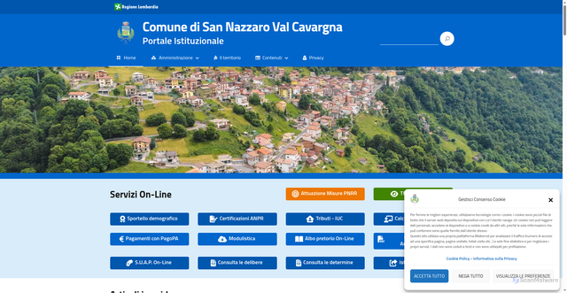 Security scan screenshot of https://www.comune.sannazzarovalcavargna.co.it/