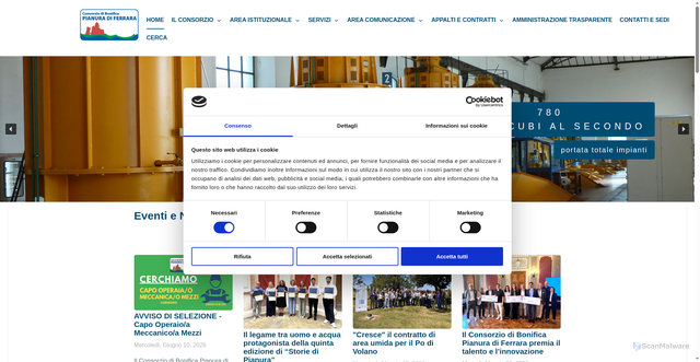 Security scan screenshot of https://www.bonificaferrara.it