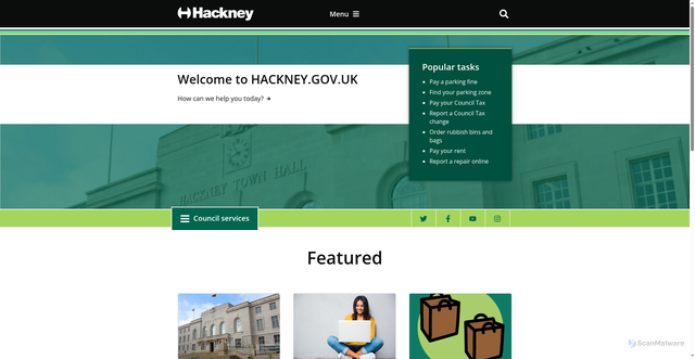 Security scan screenshot of https://hackney.gov.uk/