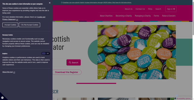 Security scan screenshot of http://www.oscr.org.uk/
