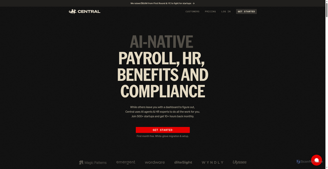 Security scan screenshot of https://centralhq.com/
