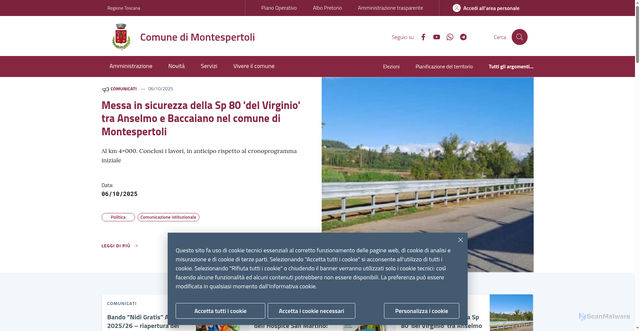 Security scan screenshot of https://www.comune.montespertoli.fi.it/