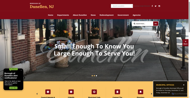 Security scan screenshot of https://www.dunellen-nj.gov/