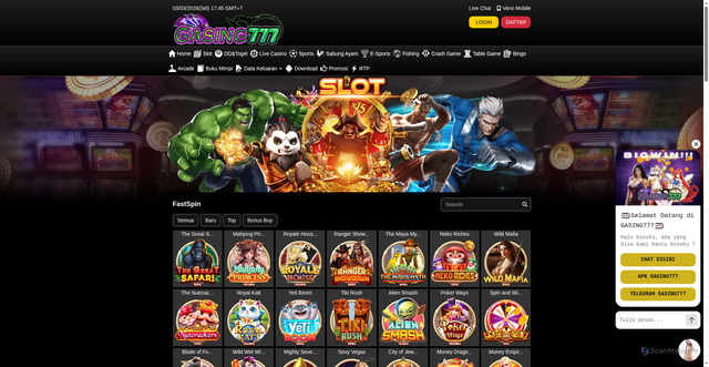 Security scan screenshot of https://ndx-gasing777pro.life/desktop/game/slot/fastspin