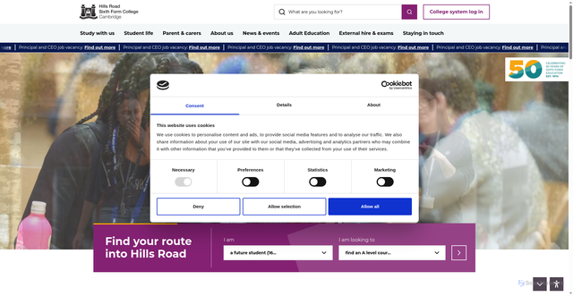 Security scan screenshot of https://www.hillsroad.ac.uk/