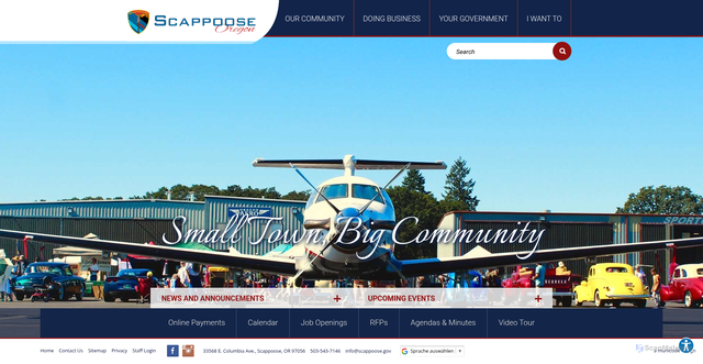 Security scan screenshot of https://www.scappoose.gov/