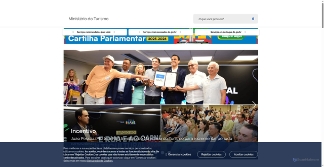 Security scan screenshot of https://www.gov.br/turismo/pt-br