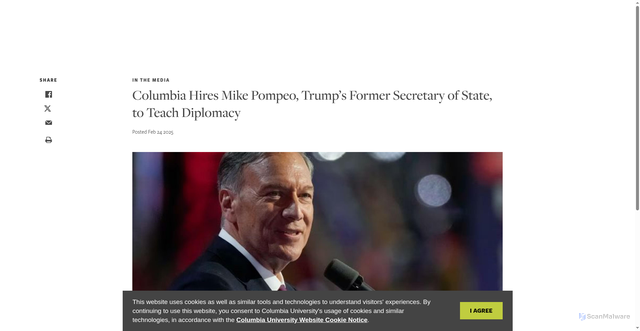 Security scan screenshot of https://www.sipa.columbia.edu/news/columbia-hires-mike-pompeo-trumps-former-secretary-state-teach-diplomacy