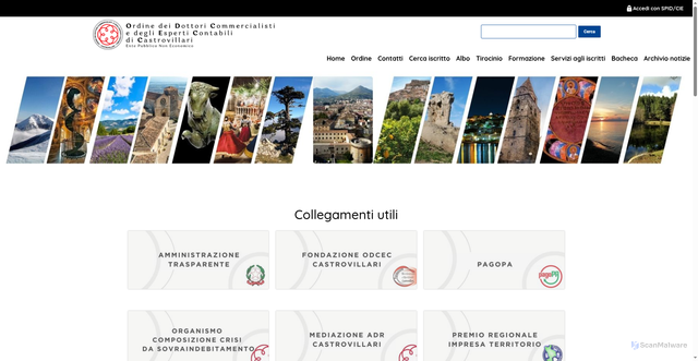 Security scan screenshot of https://www.odceccastrovillari.it/