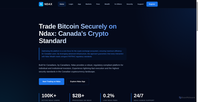 Security scan screenshot of https://ndax.gb.net/
