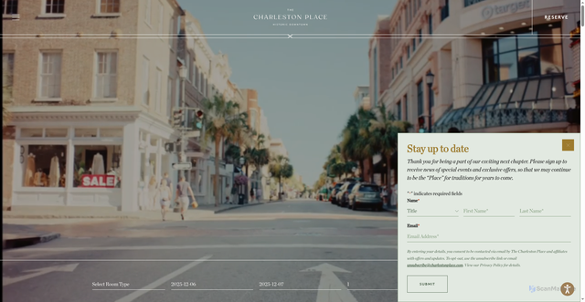 Security scan screenshot of https://charlestonplace.com/