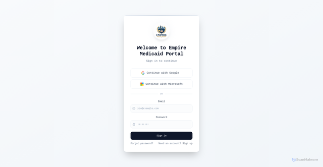 Security scan screenshot of https://empireportal.org/