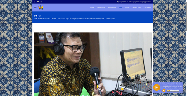 Security scan screenshot of https://bejoradiofm.site/index.php/berita-bcradio/bea-cukai-jogja-undang-perusahaan-cerutu-pertama-dan-tertua-di-asia-tenggara