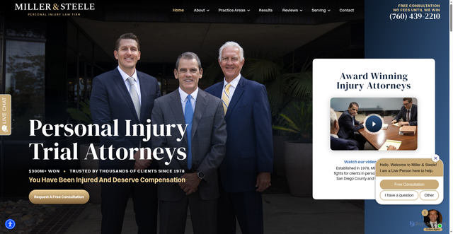 Security scan screenshot of https://www.millersteelelaw.com/