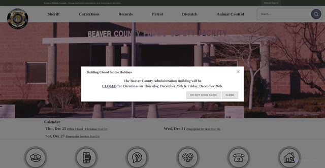 Security scan screenshot of https://beaverutahsheriff.gov/