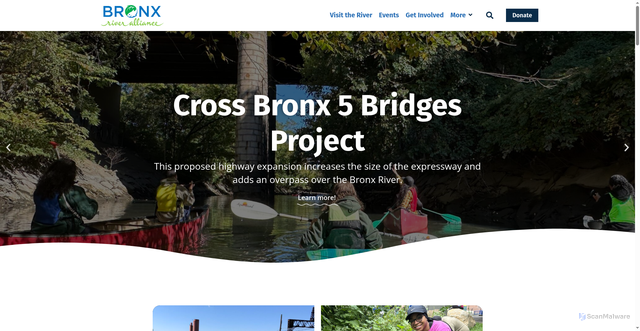 Security scan screenshot of https://bronxriver.org/