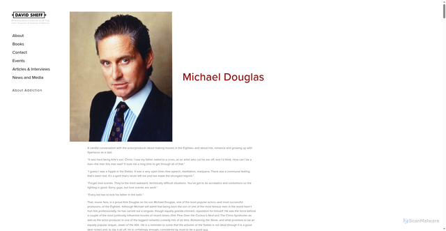 Security scan screenshot of https://www.davidsheff.com/michael-douglas