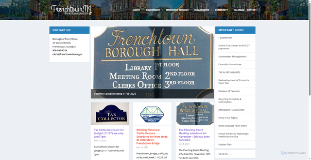 Security scan screenshot of https://frenchtownboro.com/