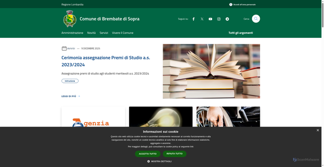 Security scan screenshot of https://www.comune.brembatedisopra.bg.it/it
