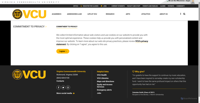 Security scan screenshot of https://wilder.vcu.edu/news-and-events/news-posts/commonwealth-poll-spanberger-leads-earle-sears-49-to-42-in-virginia-governors-race.html
