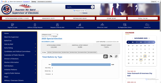 Security scan screenshot of https://www.votecitrus.gov/