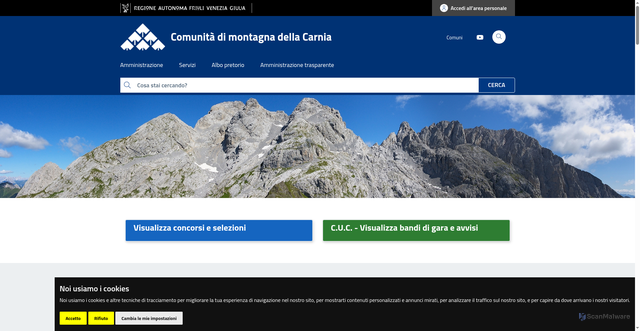 Security scan screenshot of https://www.carnia.comunitafvg.it/