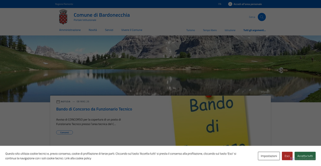 Security scan screenshot of https://www.comune.bardonecchia.to.it
