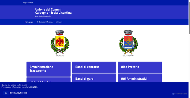 Security scan screenshot of https://www.unionecomuni.vi.it/hh/index.php?jvs=0&acc=1