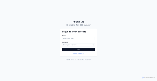 Security scan screenshot of http://frymx.ai/
