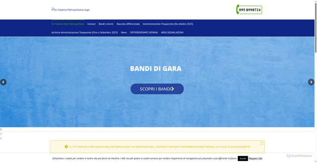Security scan screenshot of https://www.srrcataniametropolitana.it/