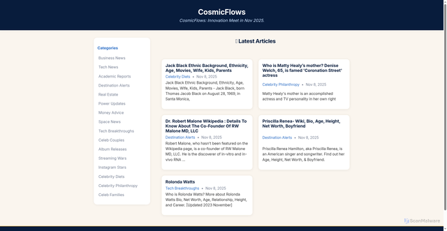 Security scan screenshot of https://cinemadream-cha6al.pages.dev/category/celebrity-social-causes/