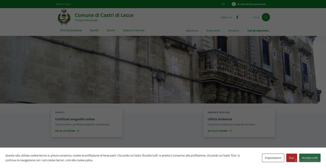 Security scan screenshot of https://comune.castri.le.it/