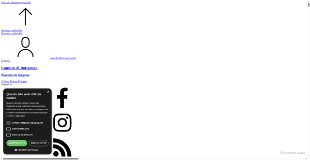Security scan screenshot of https://www.comune.bottanuco.bg.it/