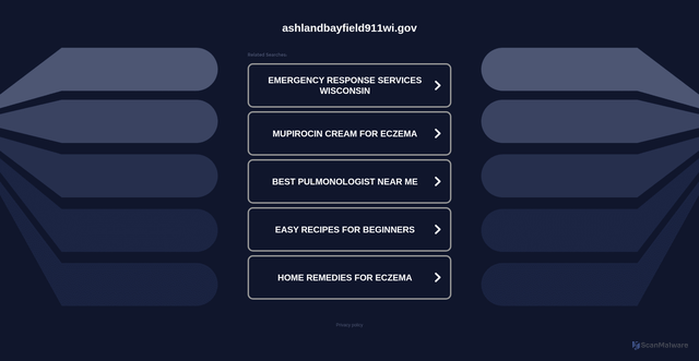 Security scan screenshot of https://ashlandbayfield911wi.gov/
