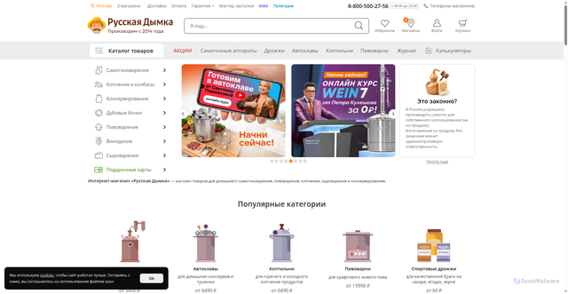 Security scan screenshot of https://rdshop.ru