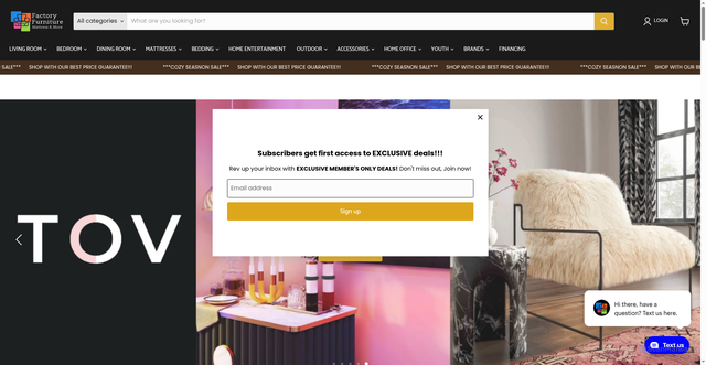 Security scan screenshot of https://www.factoryfurnituremattressandmore.com