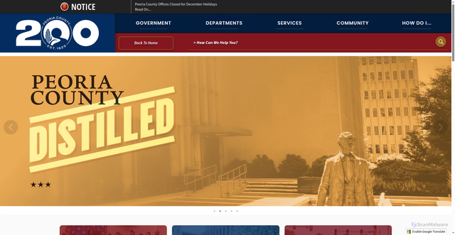 Security scan screenshot of https://www.peoriacounty.gov