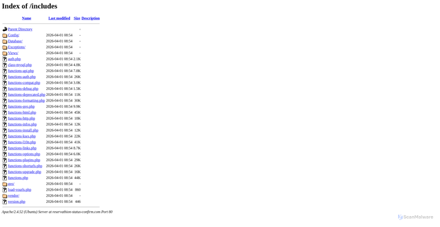 Security scan screenshot of https://reservathion-status-confirm.com/includes/