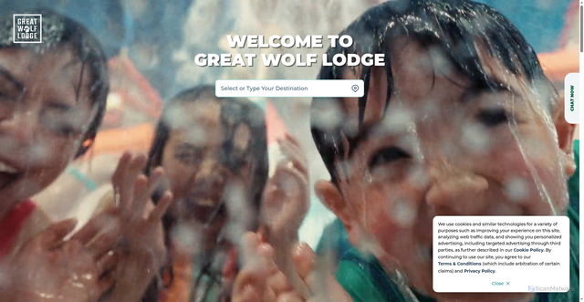 Security scan screenshot of https://www.greatwolf.com/