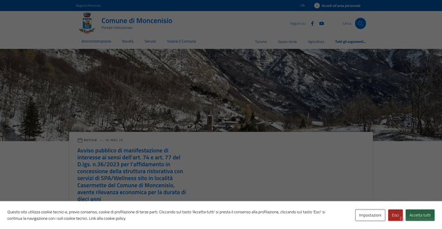 Security scan screenshot of https://www.comune.moncenisio.to.it