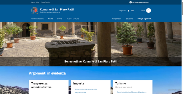 Security scan screenshot of https://www.comune.sanpieropatti.me.it
