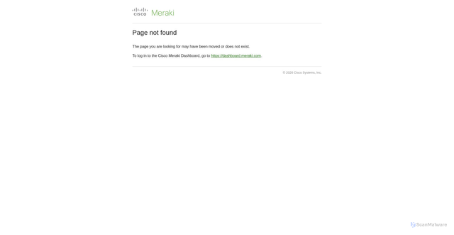 Security scan screenshot of https://cs686-spare-2037.meraki.com