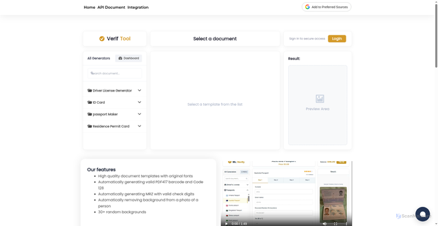 Security scan screenshot of http://veriftools.bz/
