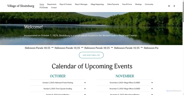 Security scan screenshot of https://sloatsburgny.gov/