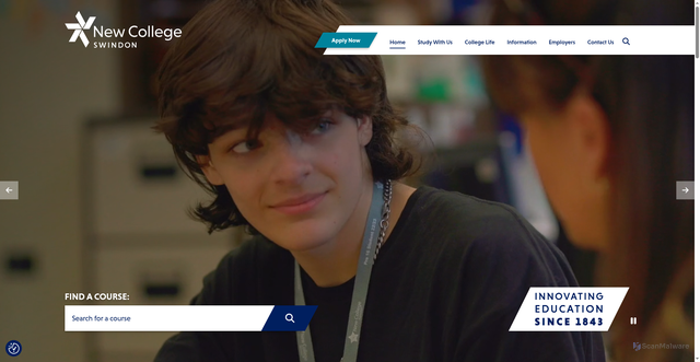 Security scan screenshot of https://www.newcollege.ac.uk/?utm_source=chatgpt.com