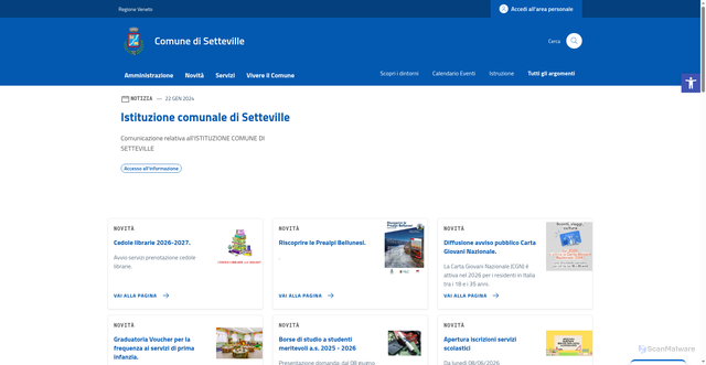 Security scan screenshot of https://www.unionesetteville.bl.it