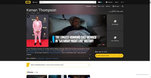 Security scan screenshot of https://imdb.com/name/nm0860380/?showAllCredits=true