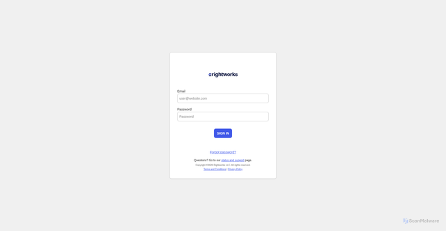 Security scan screenshot of https://accounts.rightworks.com