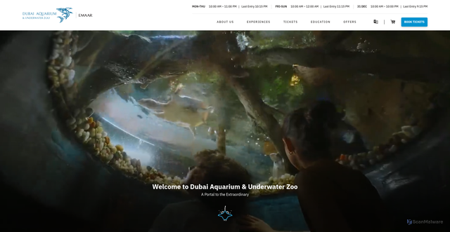 Security scan screenshot of https://www.thedubaiaquarium.com/