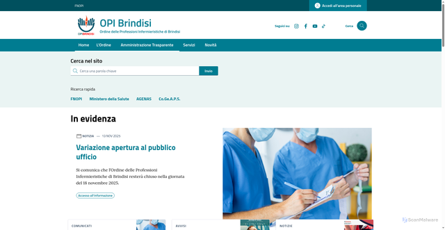 Security scan screenshot of https://opibrindisi.it/